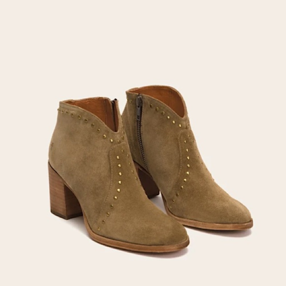 Frye Nora Stud Genuine Suede Zip Ankle Booties - Picture 6 of 15